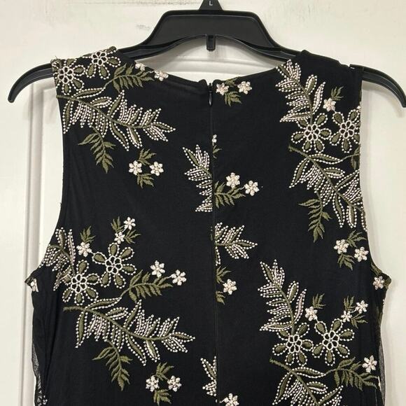 Alfani Black Mesh Floral Embroidered Asymmetrical Fairygoth Sleeveless Dress 6 - Picture 12 of 15